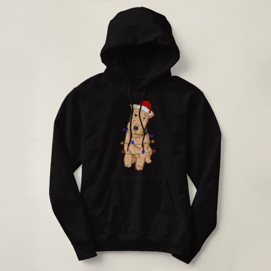 Lakeland Terrier Dog die kerstverlichting met Pet  Hoodie (Design voorkant)