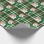 Lakeland Terrier Dog en Green Pset Kerstmis Cadeaupapier (Hoek)