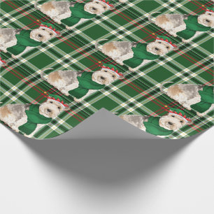 Lakeland Terrier Dog en Green Pset Kerstmis Cadeaupapier