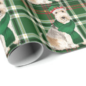 Lakeland Terrier Dog en Green Pset Kerstmis Cadeaupapier (Rol Hoek)