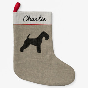 Lakeland Terrier Dog Silhouette Gepersonaliseerde Kleine Kerstsok