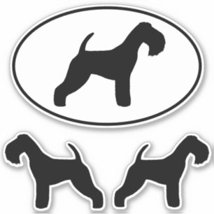 Lakeland Terrier Dog Silhouetten Vinyl Sticker Set
