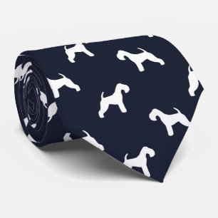 Lakeland Terrier Dog Silhouettes Midnight Blue Stropdas