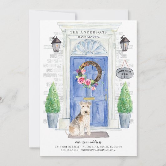 Lakeland Terrier Front door Bewegingsaankondiging Kaart (Voorkant)