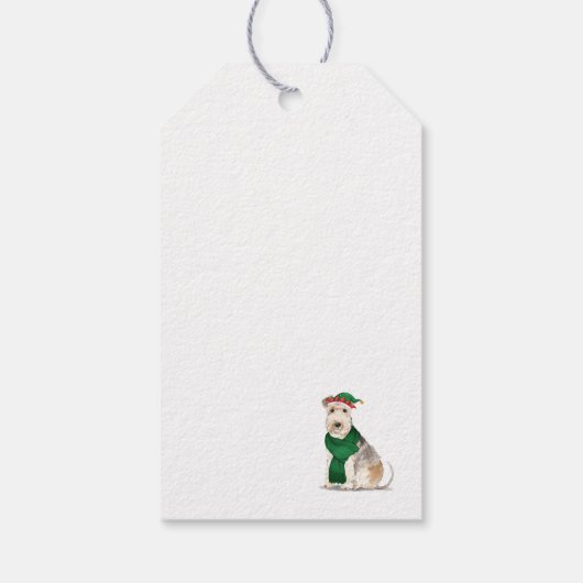 Lakeland Terrier Holiday Dog Kerstmis Cadeaulabel (Achterkant)