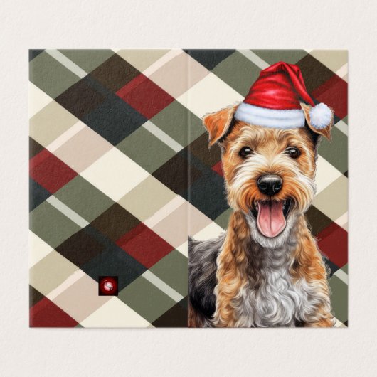 Lakeland Terrier Holiday Plaid Christmas Kaart (Buitenkant ongevouwen)