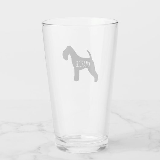 Lakeland Terrier Hond Silhouet Gepersonaliseerd Glas (Achterkant)