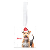 Lakeland Terrier Hond Twee Foto Kerstvakantie Decoratie (Voorkant)