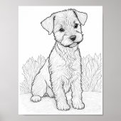 Lakeland Terrier Hond Volwassen Kleurplaten Poster (Voorkant)