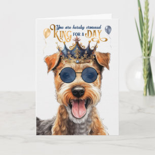 Lakeland Terrier Hondenkoning voor Dag Grappige Ve Kaart