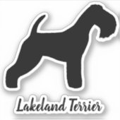 Lakeland Terrier Hondenras Silhouette Sticker (Voorkant)
