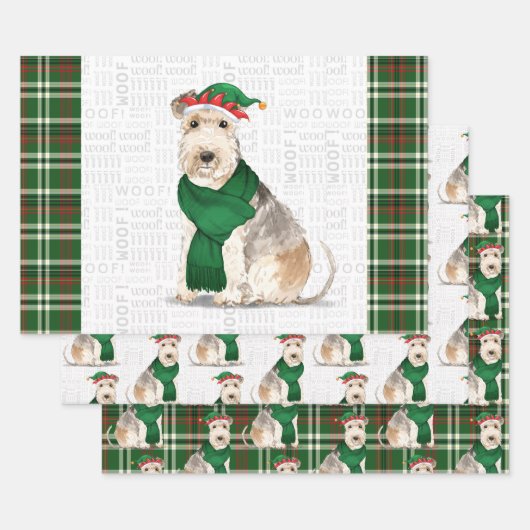 Lakeland Terrier Kersthond en Holiday Pset Inpakpapier Vel (Set)