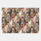 Lakeland Terrier Kersthond rood en groen geplakt Inpakpapier Vel (Voorkant 2)