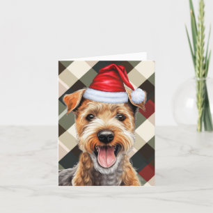 Lakeland Terrier Kersthond Vakantie Plaid Feestdagen Kaart