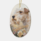 Lakeland Terrier onder Rozen Keramisch Ornament (Links)