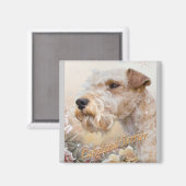 Lakeland Terrier Onder Rozen magneet (Voorkant / Achterkant)