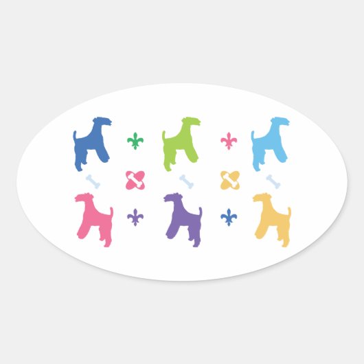 Lakeland Terrier Ovale Sticker (Voorkant)