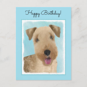 Lakeland Terrier Painting - Cute Original Dog Art Briefkaart
