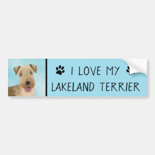 Lakeland Terrier Painting - Cute Original Dog Art Bumpersticker