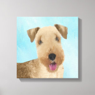 Lakeland Terrier Painting - Cute Original Dog Art Canvas Afdruk