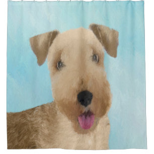 Lakeland Terrier Painting - Cute Original Dog Art Douchegordijn