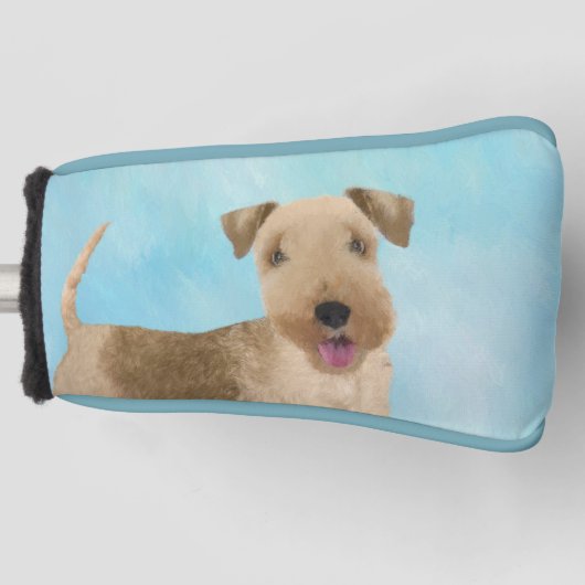 Lakeland Terrier Painting - Cute Original Dog Art Golfheadcover (Voorkant)