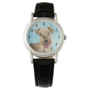 Lakeland Terrier Painting - Cute Original Dog Art Horloge