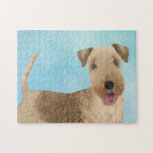 Lakeland Terrier Painting - Cute Original Dog Art Legpuzzel (Horizontaal)