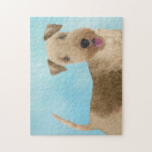Lakeland Terrier Painting - Cute Original Dog Art Legpuzzel (Verticaal)
