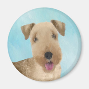 Lakeland Terrier Painting - Cute Original Dog Art Magneet