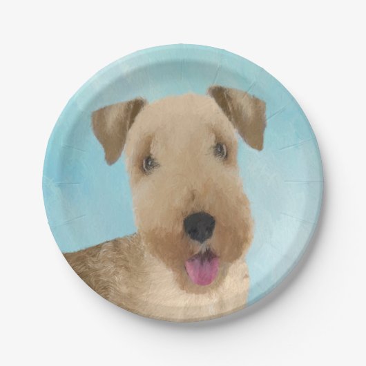 Lakeland Terrier Painting - Cute Original Dog Art Papieren Bordje (Voorkant)