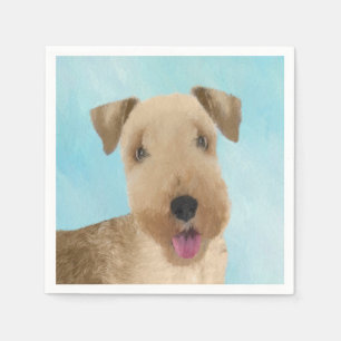 Lakeland Terrier Painting - Cute Original Dog Art Servet