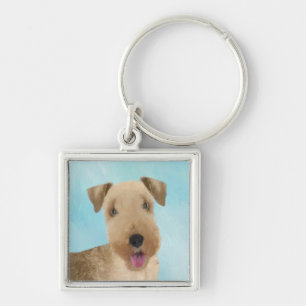 Lakeland Terrier Painting - Cute Original Dog Art Sleutelhanger