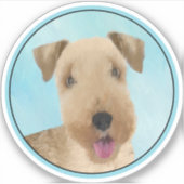 Lakeland Terrier Painting - Cute Original Dog Art Sticker (Voorkant)