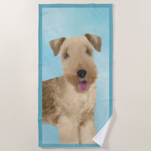 Lakeland Terrier Painting - Cute Original Dog Art Strandlaken