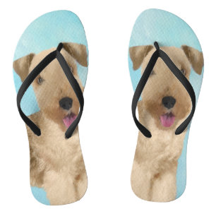 Lakeland Terrier Painting - Cute Original Dog Art Teenslippers