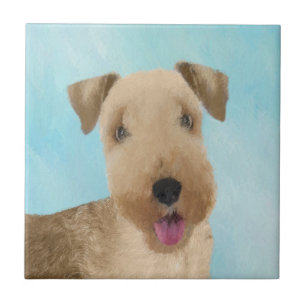 Lakeland Terrier Painting - Cute Original Dog Art Tegeltje