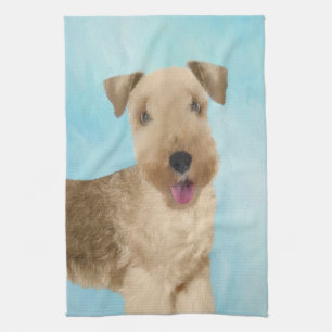 Lakeland Terrier Painting - Cute Original Dog Art Theedoek