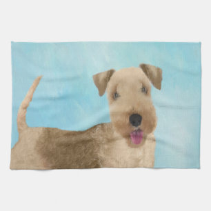 Lakeland Terrier Painting - Cute Original Dog Art Theedoek