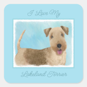 Lakeland Terrier Painting - Cute Original Dog Art Vierkante Sticker