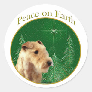 Lakeland Terrier Peace Ronde Sticker