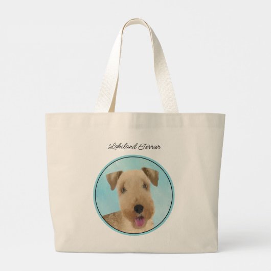 Lakeland Terrier Schilderen Schattigee Originele H Grote Tote Bag (Achterkant)