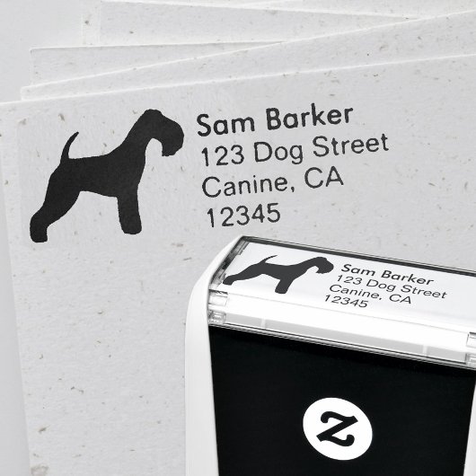 Lakeland Terrier Silhouette retouradres Zelfinktende Stempel