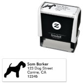 Lakeland Terrier Silhouette retouradres Zelfinktende Stempel (In situ)