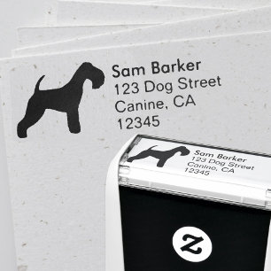 Lakeland Terrier Silhouette Return-adres Zelfinktende Stempel