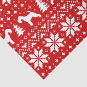 Lakeland Terrier Silhouetten Kerstpatroon Rood Tissuepapier (Detail)