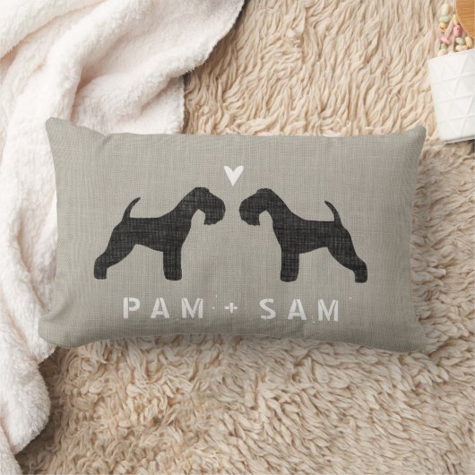 Lakeland Terrier Silhouetten Liefde - Personaliser Kussen (Deken)