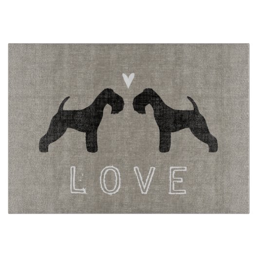 Lakeland Terrier Silhouetten Liefde Snijplank (Voorkant)