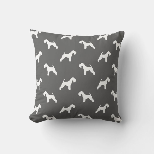 Lakeland Terrier Silhouettes Pattern Kussen (Voorkant)