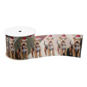 Lakeland Terrier Vakantie Plaid Funny Dog Kerstmis Satijnen Lint